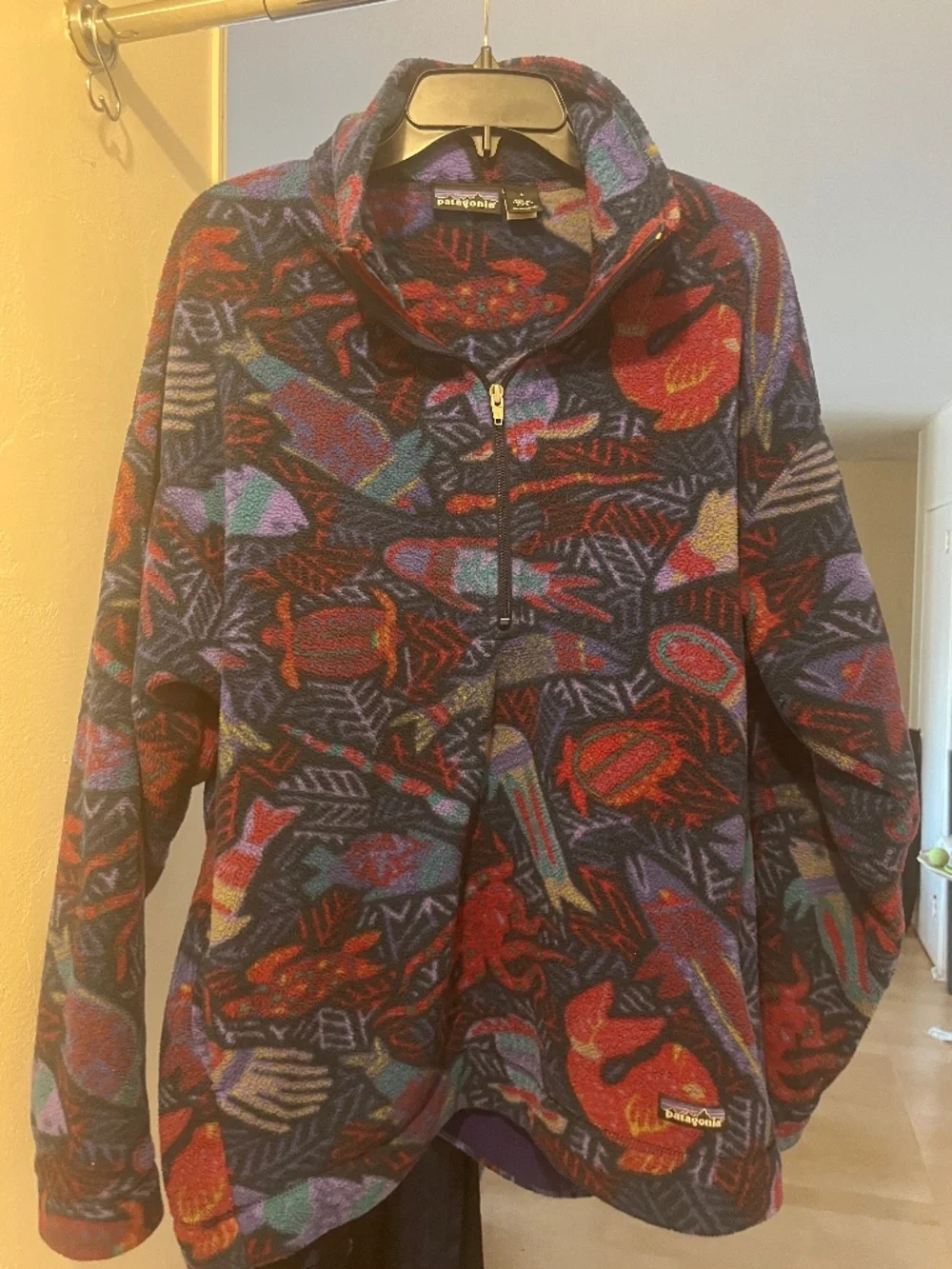 vintage patagonia synchilla sea creature zip sweater fleece